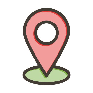 Konum Pin Çizgisi Kişisel ve Ticari Kullanım İçin Renklerle Dolu