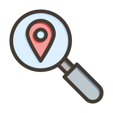 Coğrafya Arama Kalın Çizgisi Kişisel ve Ticari Kullanım İçin Renklerle Dolu