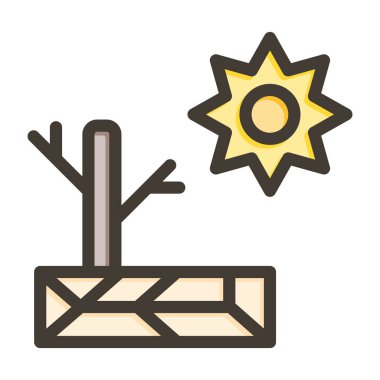 Kuraklık Kalın Çizgisi Kişisel ve Ticari Kullanım İçin Renklerle Dolu