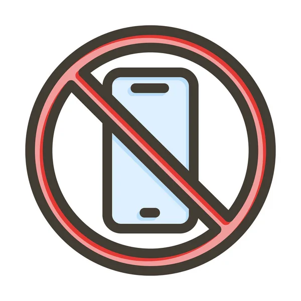 Kein Telefon Mit Dicken Linien Für Den Persönlichen Und Kommerziellen — Stockvektor