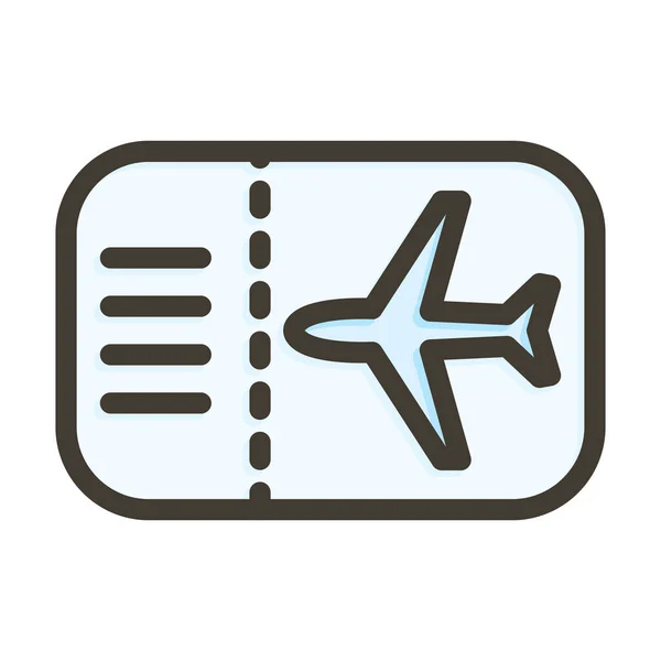 Εισιτήρια Αεροπλάνου Παχιά Γραμμή Γεμάτα Χρώματα Για Προσωπική Και Εμπορική — Διανυσματικό Αρχείο