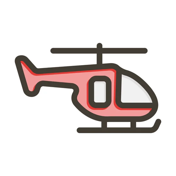 Helikopter Vastag Vonal Töltött Színek Személyes Kereskedelmi Használatra — Stock Vector