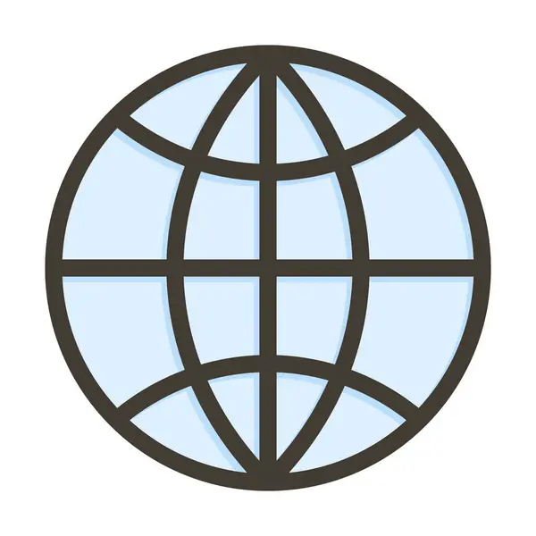 Geo Globe Thick Line Заповнені Кольори Особистого Комерційного Використання — стоковий вектор