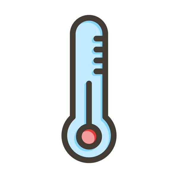 Thermometer Thick Line Filled Colors Personal Commercial Use — Stock Vector