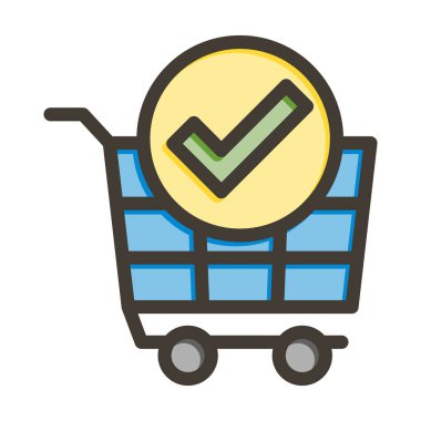 Kişisel ve Ticari Kullanım İçin Renkleri Doldurulmuş Kalın Çizgi Kontrol Et