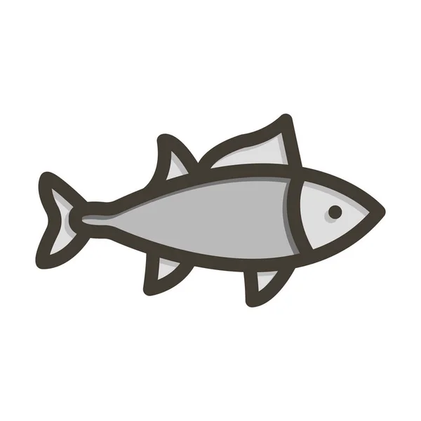 Thunfisch Thick Line Gefüllte Farben Für Den Persönlichen Und Kommerziellen — Stockvektor