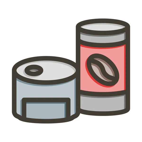 缶詰食品太いラインは 個人的および商業的な使用のための色を充填 — ストックベクタ