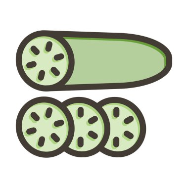 Salatalık Kalın Çizgisi Kişisel ve Ticari Kullanım İçin Renklerle Dolu