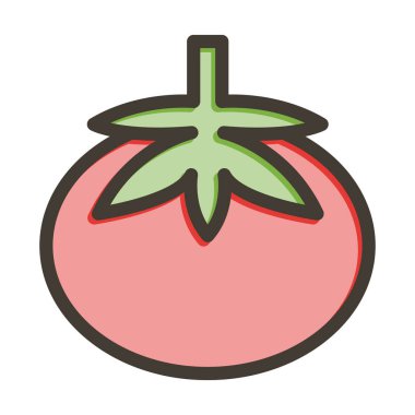 Domates Kalın Çizgisi Kişisel ve Ticari Kullanım İçin Renklerle Dolu