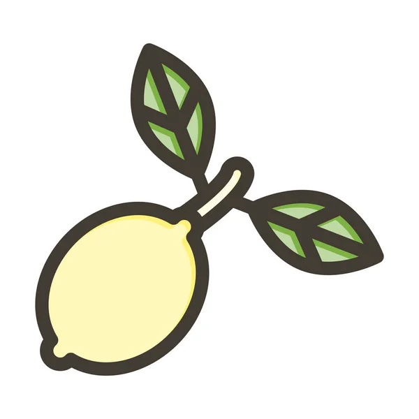 Citronová Tlustá Čára Plněné Barvy Pro Osobní Komerční Použití — Stockový vektor