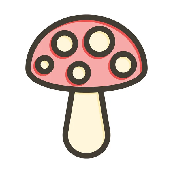 Mushroom Thick Line Gefüllte Farben Für Den Persönlichen Und Kommerziellen — Stockvektor