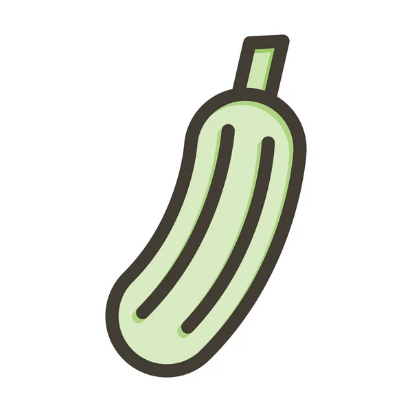 个人和商业用途的Zucchini厚重线填充色 — 图库矢量图片