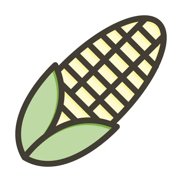 Толстая Линия Кукурузы Заполненные Цвета Личного Коммерческого Использования — стоковый вектор