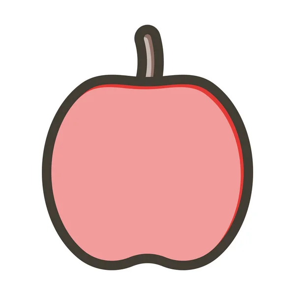 Äpfel Dicke Linie Gefüllte Farben Für Den Persönlichen Und Kommerziellen — Stockvektor