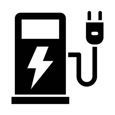 Kişisel ve ticari kullanım için Elektrik Şarj Vektörü Glyph Simgesi