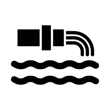 Kişisel ve ticari kullanım için Su Kirliliği Vektörü Kabartma Simgesi