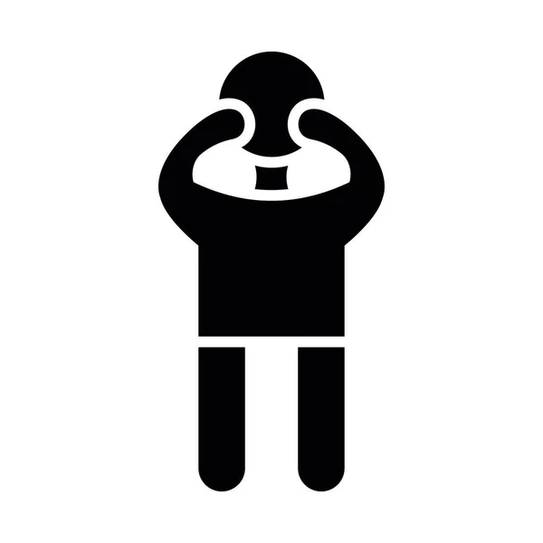 Crying Vector Glyph Icon Für Den Persönlichen Und Kommerziellen Gebrauch — Stockvektor