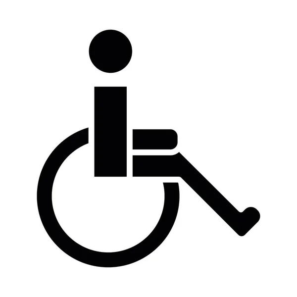 Disabled Vector Glyph Icon Voor Persoonlijk Commercieel Gebruik — Stockvector