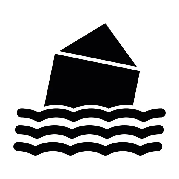 Flood Vector Glyph Icon Voor Persoonlijk Commercieel Gebruik — Stockvector