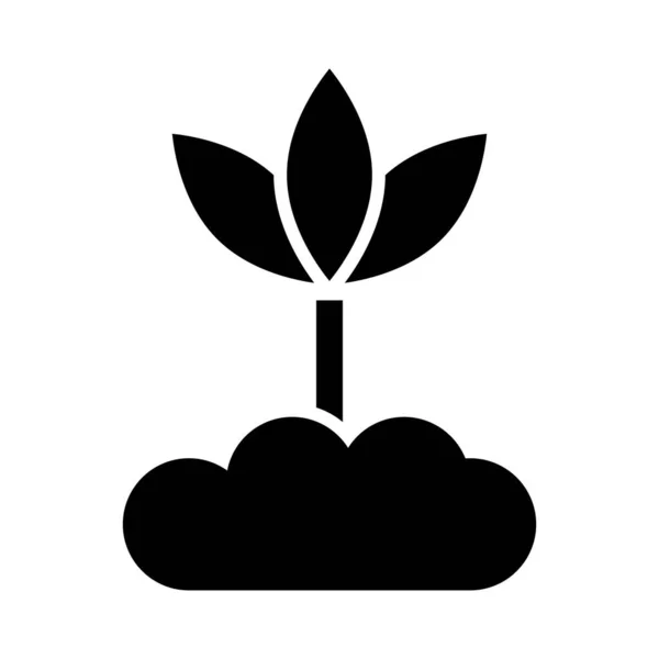 Eco Sprout Vector Glyph Icon Für Den Persönlichen Und Kommerziellen — Stockvektor