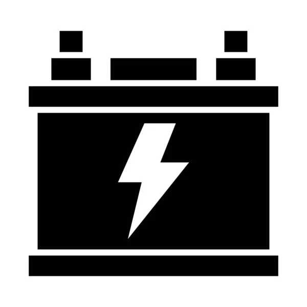 Icono Del Glifo Del Vector Batería Para Uso Personal Comercial — Vector de stock