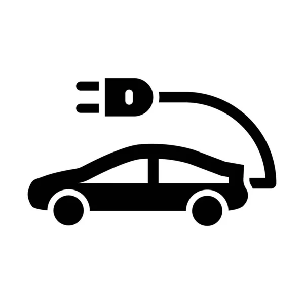 Ηλεκτρικό Αυτοκίνητο Διάνυσμα Glyph Εικονίδιο Για Προσωπική Και Εμπορική Χρήση — Διανυσματικό Αρχείο