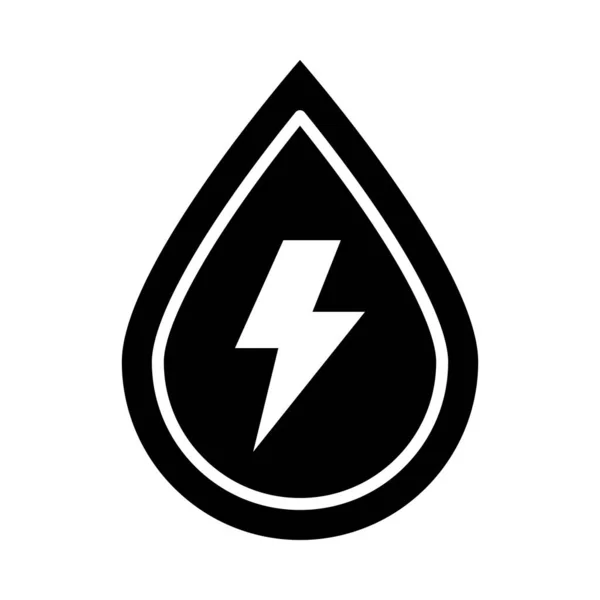 Icono Del Glifo Del Vector Energía Del Agua Para Uso — Vector de stock