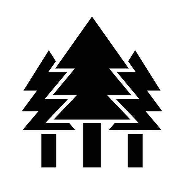 Pine Trees Vector Glyph Ikon För Personligt Och Kommersiellt Bruk — Stock vektor