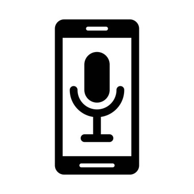 Kişisel ve Ticari Kullanım İçin Ses Vektör Yardımcısı Glyph Simgesi