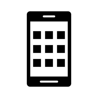 Kişisel ve ticari kullanım için mobil uygulama vektörü kabartma simgesi