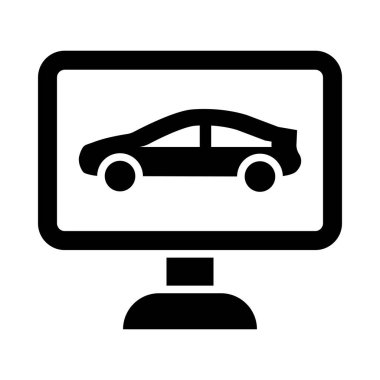 Kişisel ve ticari kullanım için Çevrimiçi Taksi Vektörü Glyph Simgesi