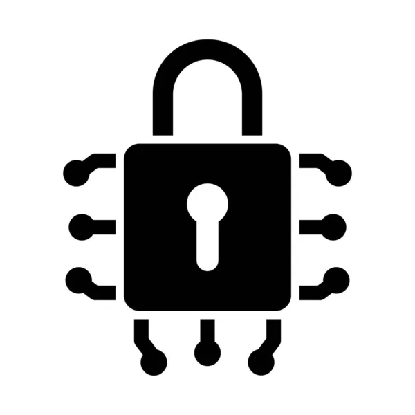 個人用および商用用のサイバーセキュリティベクトルグリフアイコン — ストックベクタ