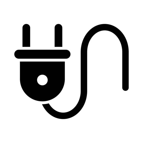 Plug Vector Glyph Icon Voor Persoonlijk Commercieel Gebruik — Stockvector