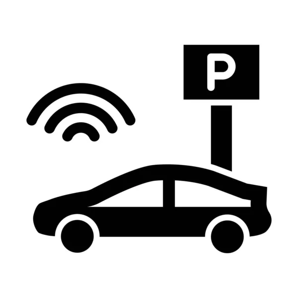 Online Parkering Vektor Glyph Ikon För Personligt Och Kommersiellt Bruk — Stock vektor