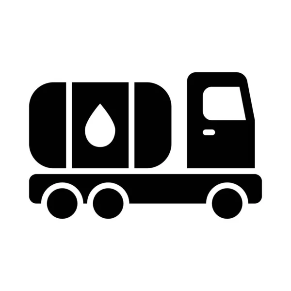 Tank Truck Vector Glyph Icon Voor Persoonlijk Commercieel Gebruik — Stockvector