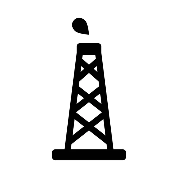 Πετρέλαιο Πύργος Διάνυσμα Glyph Εικονίδιο Για Προσωπική Και Εμπορική Χρήση — Διανυσματικό Αρχείο