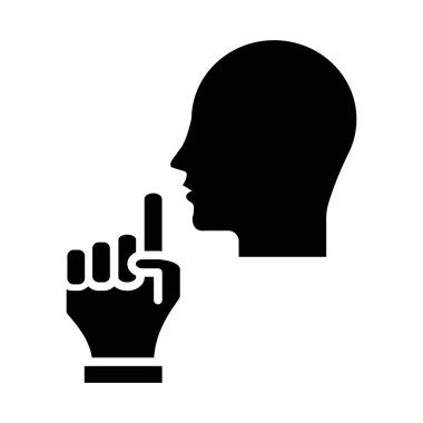 Kişisel ve ticari kullanım için Sessizlik Vektörü Kabartma Simgesi