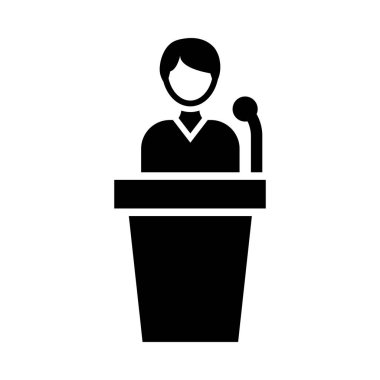 Kişisel ve ticari kullanım için Konuşma Vektörü Glyph Simgesi