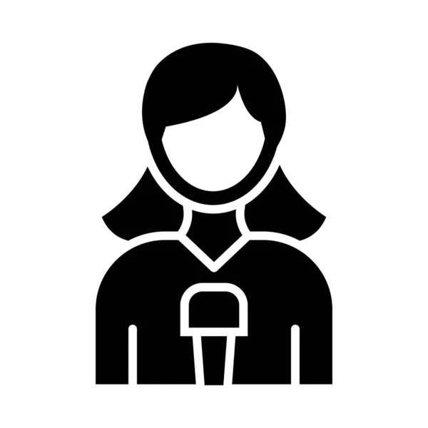 Journalist Vector Glyph Icon Für Den Persönlichen Und Kommerziellen Gebrauch — Stockvektor