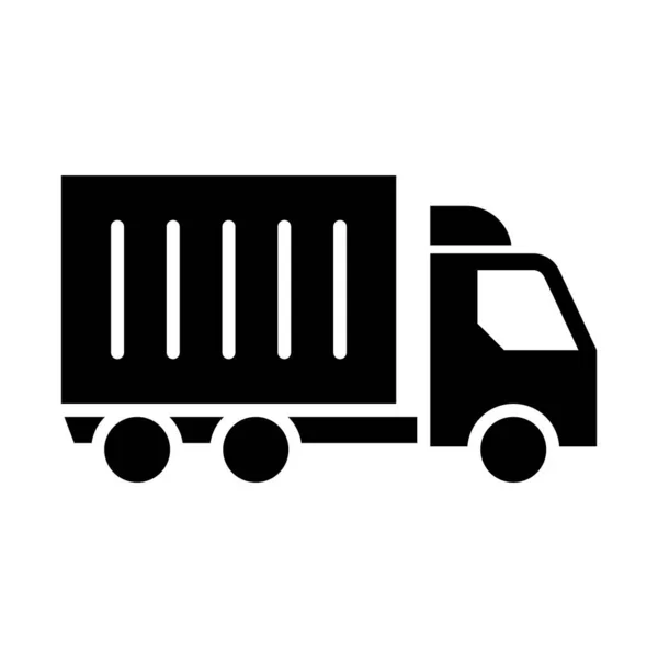 個人的および商業的使用のための貨物トラックベクトルグリフアイコン — ストックベクタ