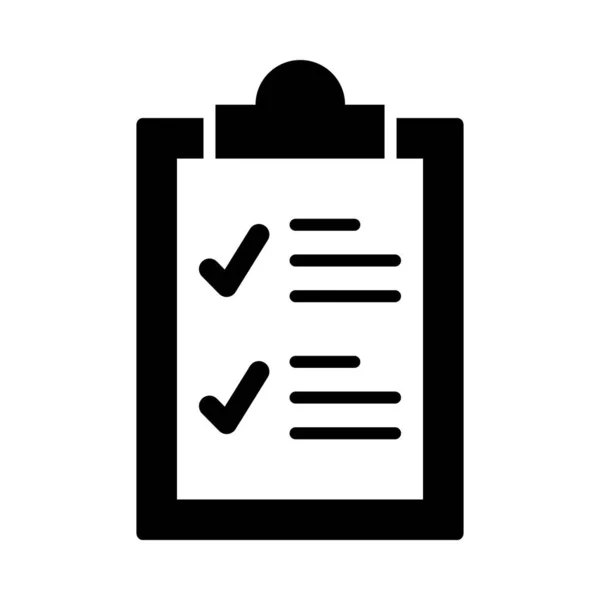 Lista Comprobación Vector Glyph Icon Para Uso Personal Comercial — Vector de stock
