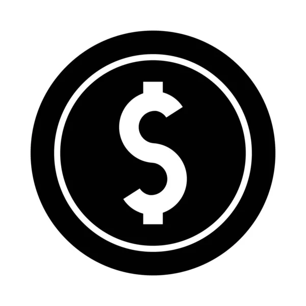 Ikona Wektora Monety Glif Użytku Osobistego Komercyjnego — Wektor stockowy