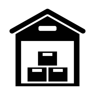 Kişisel ve ticari kullanım için Depo Vektörü Glyph Simgesi