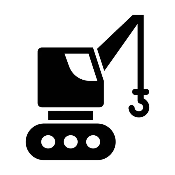 Ikon Crane Vector Glyph Untuk Penggunaan Pribadi Dan Komersial - Stok Vektor