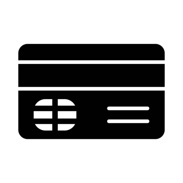 Ikona Wektora Karty Kredytowej Glyph Użytku Osobistego Handlowego — Wektor stockowy