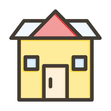 Ev Kalın Çizgisi Kişisel ve Ticari Kullanım İçin Renklerle Dolu