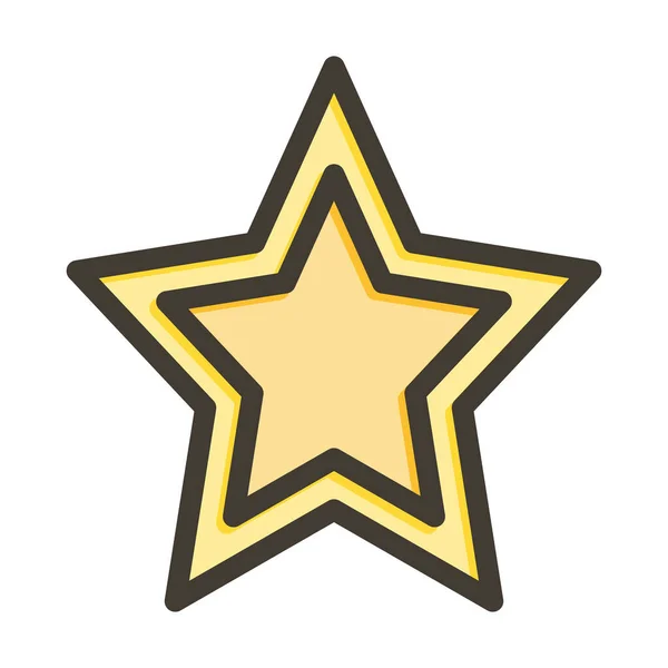 Star Thick Line Gefüllte Farben Für Den Persönlichen Und Kommerziellen — Stockvektor