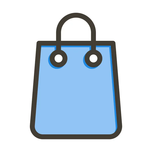 Shopping Bag Thick Line Gefüllte Farben Für Den Persönlichen Und — Stockvektor