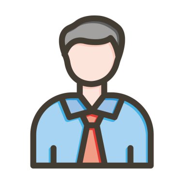 İş Adamı Kalın Çizgi Kişisel ve Ticari Kullanım İçin Renkler Dolduruldu