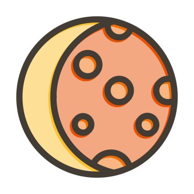 Ay tutulması Kalın Çizgisi Kişisel ve Ticari Kullanım İçin Renklerle Dolu